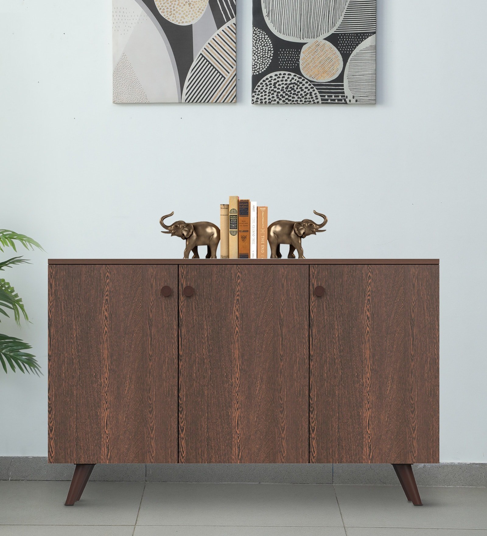 Adonis 3 Door Shoe Cabinet in Wenge Finish