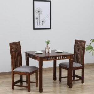 Drusilla Sheesham Wood 2 Seater Dining Set In Scratch Resistant