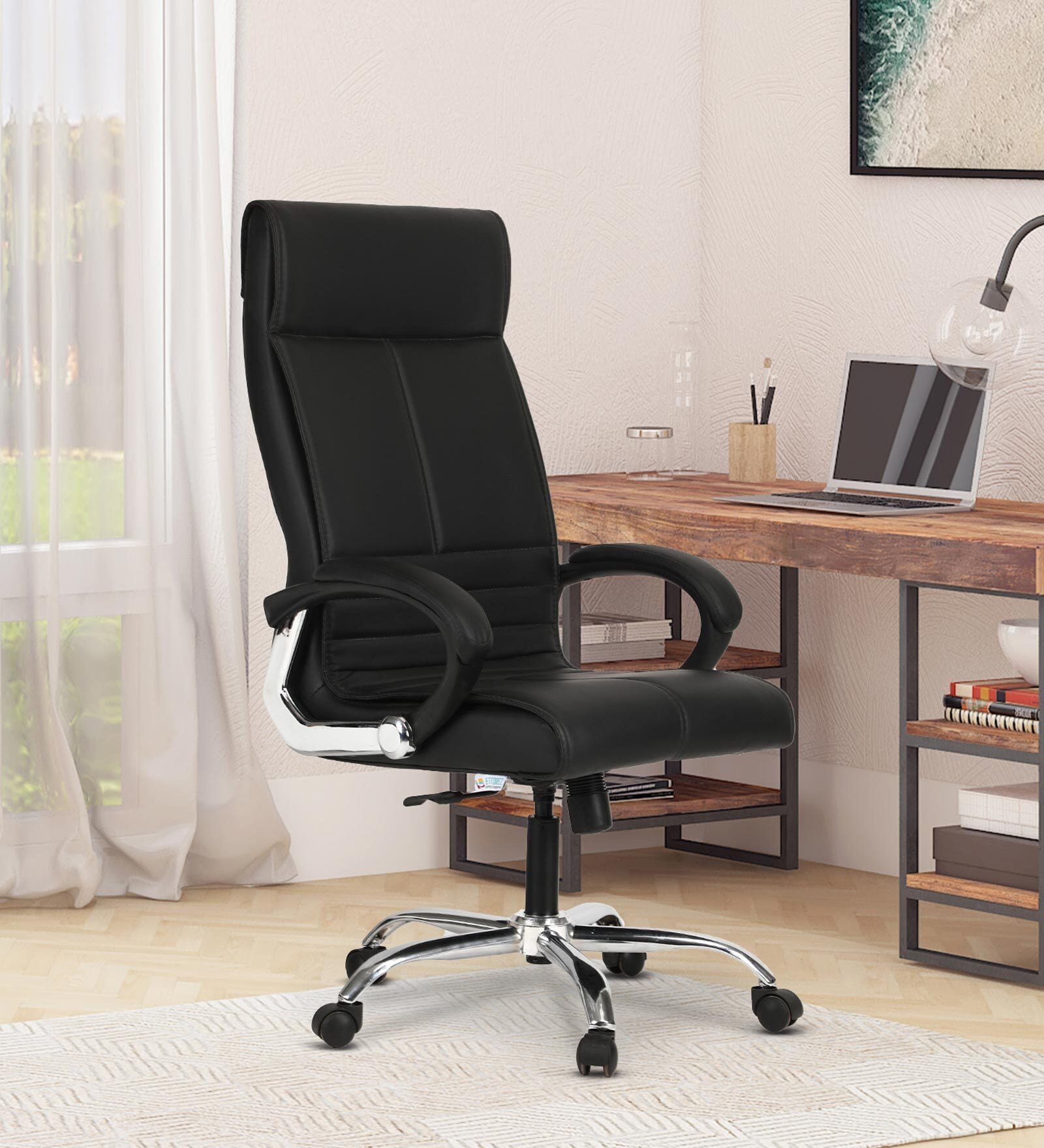 Amaze Leatherette Executive Chair In Black Colour
