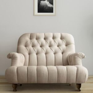 Obeisance Fabric 1 Seater Sofa in Beige Colour