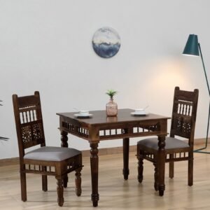 2 Seater Dining Set In Scratch Resistant Provincial Teak Finish