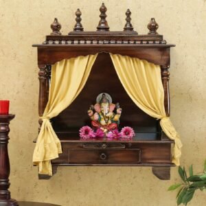 Sheesham Wood Brown Wall Mounted Mandir