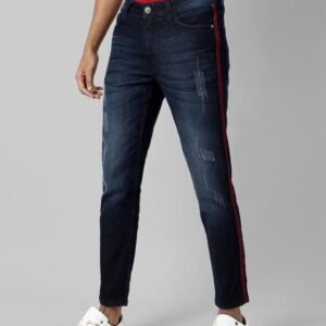 Campus Sutra Men's Blue Jeans with Side Stripes